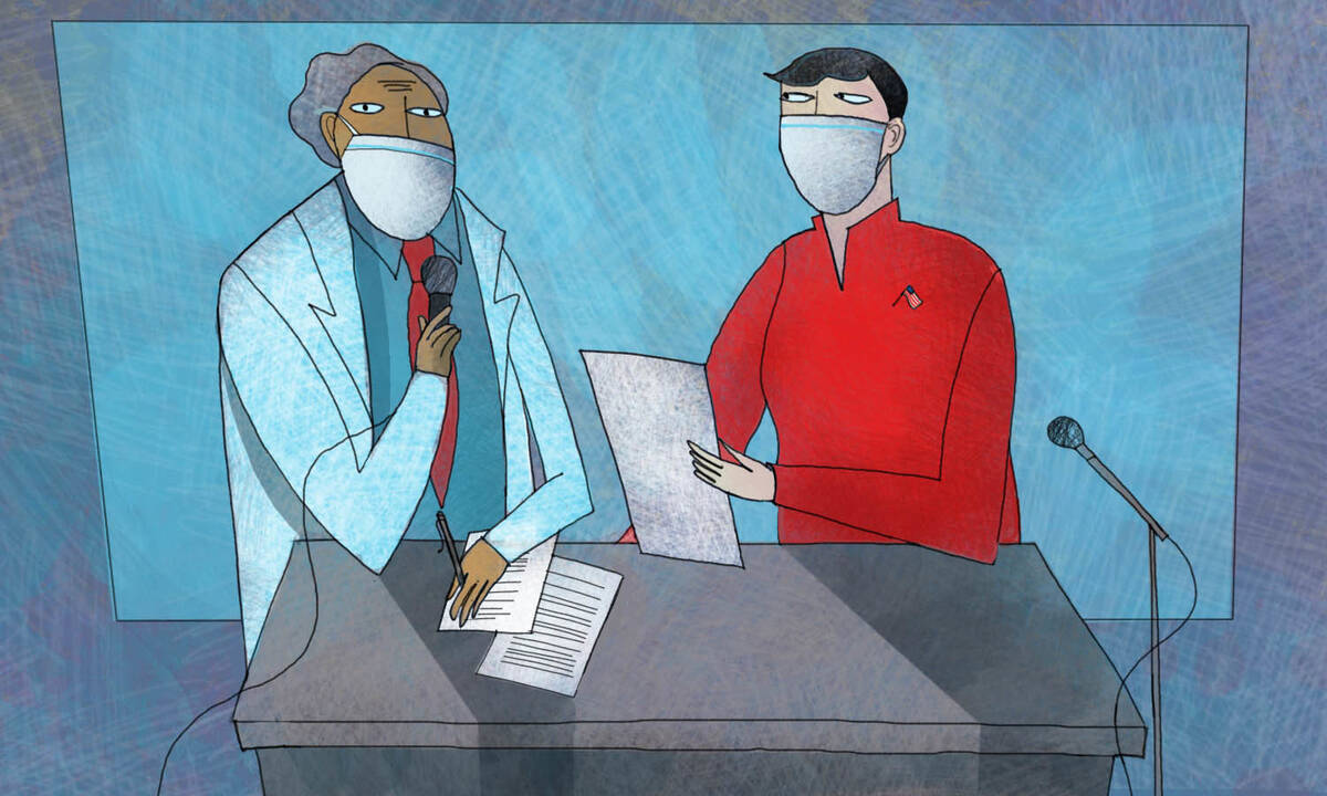 Epidemiologist and Politician give news conference